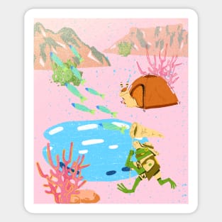 Camping under the water Sticker